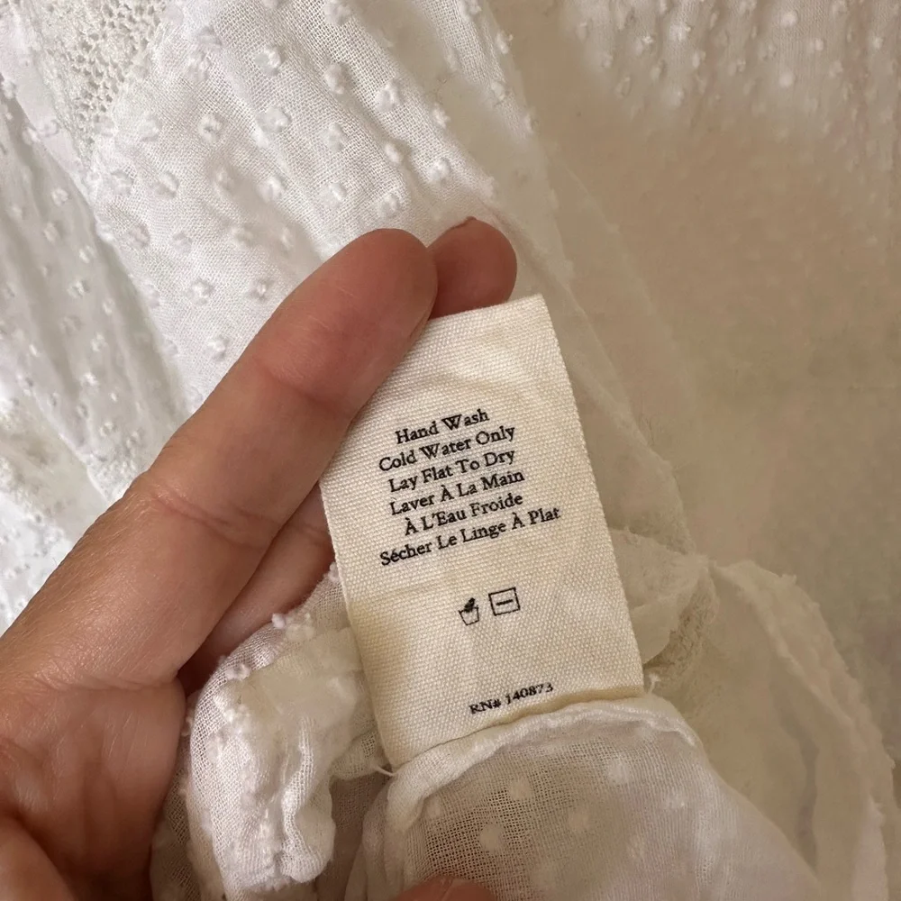 LoveShackFancy White Ruffled Long Sleeve Blouse - Picture 7 of 7